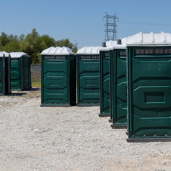 how much space is needed to set up the event porta potties at the event